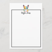 Minimalistisch – Franse Bulldog & QR-code Notitiekaartje (Voorkant)