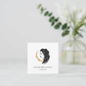 Minimalistisch Frau Mond Sterne  Visitenkarte Vierkante Visitekaartje (Staand voorkant)