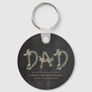 Minimalistisch Fun Chalkboard Pap Monogram Sleutelhanger