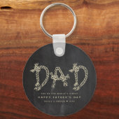 Minimalistisch Fun Chalkboard Pap Monogram Sleutelhanger (Voorkant)
