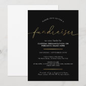 Minimalistisch fundraiser-script zwart & goud lief kaart (Voorkant / Achterkant)