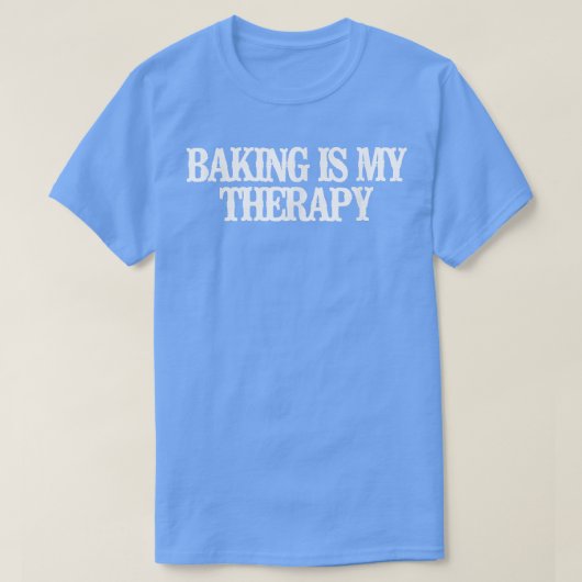 Minimalistisch Funny Baking is mijn therapie T-shirt (Design voorkant)