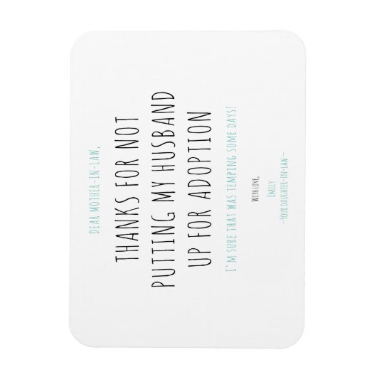 Minimalistisch Funny Handwriting-schoonmoeder-in-l Magneet (Verticaal)