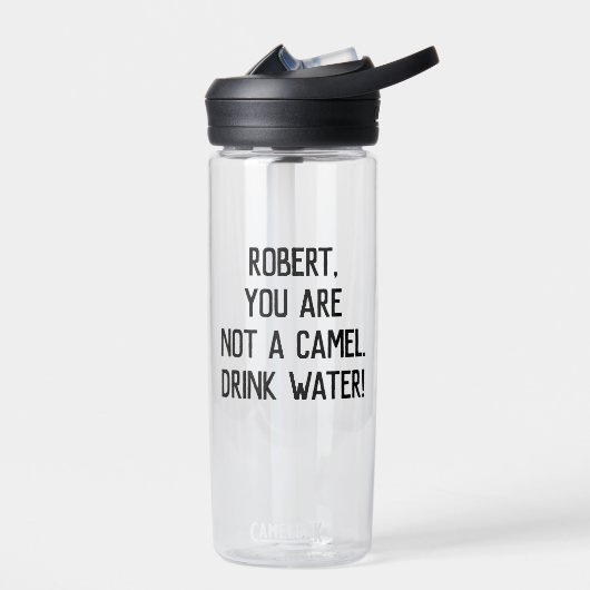 Minimalistisch Funny Quote Drink Water met naam Waterfles (Links)