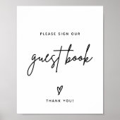 Minimalistisch gastenboek bruiloft | Onderteken on Poster (Voorkant)