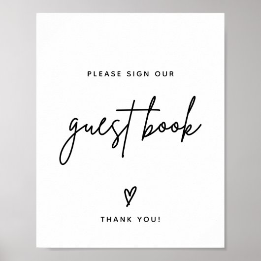 Minimalistisch gastenboek bruiloft | Onderteken on Poster (Voorkant)