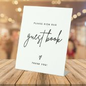 Minimalistisch gastenboek bruiloft | Onderteken on Reclamebord Met Voetstuk