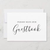 Minimalistisch gastenboek teken, gelieve Sjabloon  Kaart (Voorkant)