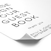 Minimalistisch Gastenboek Trouwbord Poster (Hoek)