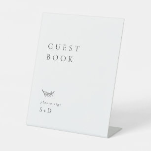 Minimalistisch Gastenboek Trouwbord Reclamebord Met Voetstuk
