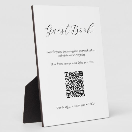 Minimalistisch Gastenboekteken met QR-code Fotoplaat (Zijkant)