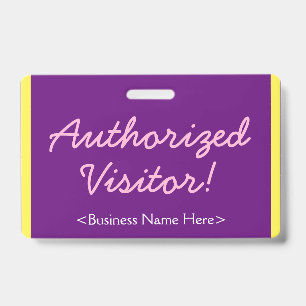 Minimalistisch 'Geautoriseerde bezoeker'! Badge