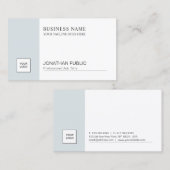 Minimalistisch geavanceerd design Blauw Wit Plain Visitekaartje (Voorkant / Achterkant)