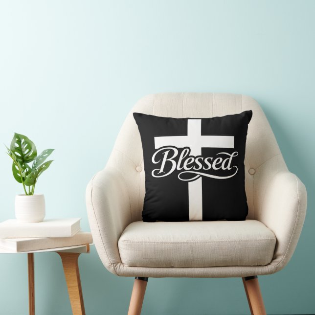 Minimalistisch Gebedskruis Christelijk Geloofsontw Kussen (Stoel)