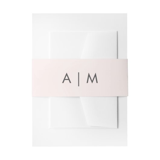 minimalistisch gebladerte | Blush roze bruiloft mo Uitnodigingen Wikkel (Voorkant Voorbeeld)