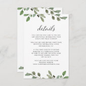 minimalistisch gebladerte | Wedding Guest Details Informatiekaartje (Voorkant / Achterkant)