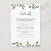minimalistisch gebladerte | Wedding Guest Details Informatiekaartje (Voorkant)