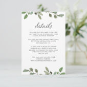 minimalistisch gebladerte | Wedding Guest Details Informatiekaartje (Staand voorkant)
