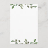 minimalistisch gebladerte | Wedding Guest Details Informatiekaartje (Achterkant)