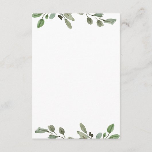 minimalistisch gebladerte | Wedding Guest Details Informatiekaartje (Achterkant)