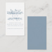 Minimalistisch gebluste blauwe boho botanische bru informatiekaartje (Voorkant / Achterkant)