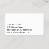 Minimalistisch gebold bandjournalist voor typograf visitekaartje (Achterkant)