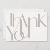 Minimalistisch gebold dove grijs fotoformulier - H Bedankkaart (Voorkant)