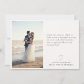 Minimalistisch gebold dove grijs fotoformulier - H Bedankkaart (Achterkant)