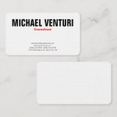 Minimalistisch gebold, eenvoudig wit visitekaartje (Voorkant / Achterkant)