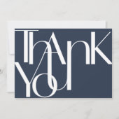 Minimalistisch gebold foto witte marine bedankkaart (Voorkant)
