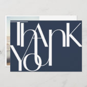 Minimalistisch gebold foto witte marine bedankkaart (Voorkant / Achterkant)
