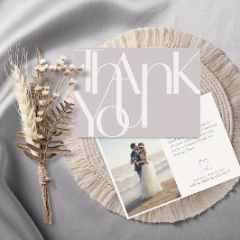 Minimalistisch gebold fotolicht bedankkaart