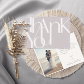 Minimalistisch gebold fotolicht bedankkaart