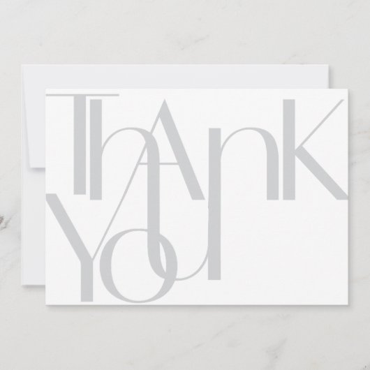 Minimalistisch gebold fotolicht grijs Hartelijk da Bedankkaart (Voorkant)