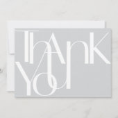 Minimalistisch gebold fotowit licht grijs bedankkaart (Voorkant)