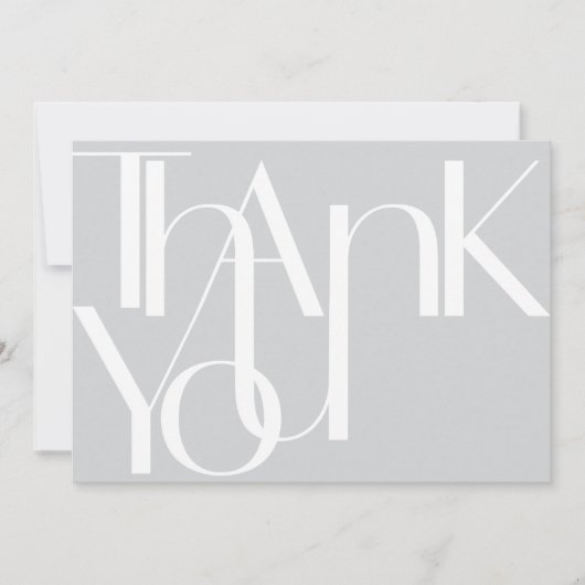 Minimalistisch gebold fotowit licht grijs bedankkaart (Voorkant)