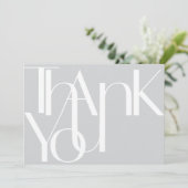 Minimalistisch gebold fotowit licht grijs bedankkaart (Staand voorkant)