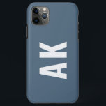 Minimalistisch gebold monogram aangepast Initiaal  Case-Mate iPhone Case<br><div class="desc">Minimalistisch Vet Monogram Initialen Blauwe iPhone 11 Pro Max Hoesje</div>