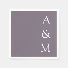 Minimalistisch gebold monogram Boho Dusty Paarse b Servet