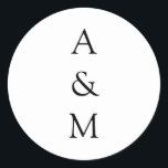 Minimalistisch gebold monogram Boho Weddenschap Bl Ronde Sticker<br><div class="desc">Minimalistisch gebold monogram Trendy Chic Typography Wedding Classic Round Stickers in zwart-wit</div>