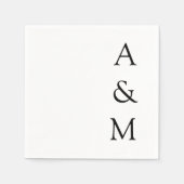 Minimalistisch gebold monogram Boho Weddenschap Bl Servet (Voorkant)