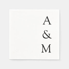 Minimalistisch gebold monogram Boho Weddenschap Bl Servet