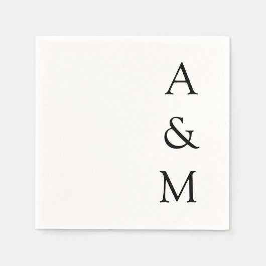 Minimalistisch gebold monogram Boho Weddenschap Bl Servet (Voorkant)