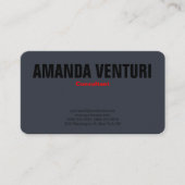 Minimalistisch gebold professioneel vlak blauw gri visitekaartje (Voorkant)
