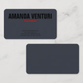Minimalistisch gebold professioneel vlak blauw gri visitekaartje (Voorkant / Achterkant)