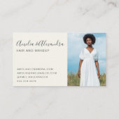 Minimalistisch gebold script Boho Sage Green Foto Visitekaartje (Achterkant)