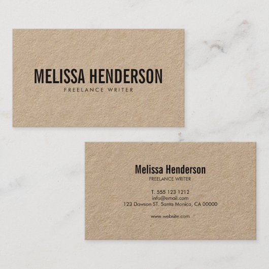 Minimalistisch gebold typografie Real Kraft Visitekaartje (Voorkant / Achterkant)