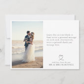 Minimalistisch gebold zwart fotowit bedankkaart (Achterkant)