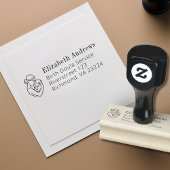 Minimalistisch geboortebegeleiderlogo rubberstempel