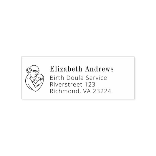 Minimalistisch geboortebegeleiderlogo rubberstempel (Afrduk)